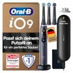 Oral-B iO Series 9 Elektrische Zahnbürste, Schwarz, mit 7 Putzmodi und 3 Aufsteckbürsten