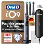 Oral-B iO Series 9 Elektrische Zahnbürste, Schwarz, mit 7 Putzmodi und 3 Aufsteckbürsten
