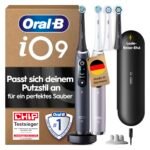 Oral-B iO Series 9 Elektrische Zahnbürste im Doppelpack, Schwarz und Rosa, mit 7 Reinigungsmodi und 4 Aufsteckbürsten